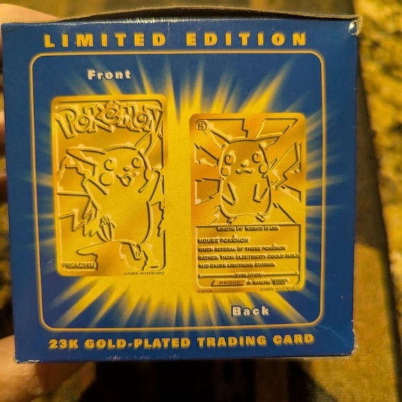 [Pokemon] 23K Gold Plated 1999 Burger King Pokemon PIKACHU Trading Card - Picture 3 of 5